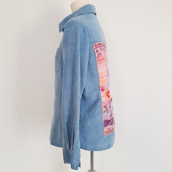 Refashioned Faux Suede Shirt (M/L) - Picture 5 of 7